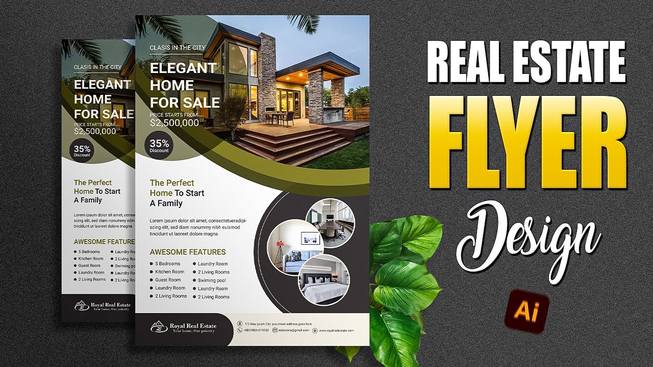 Real Estate Flyer design in illustrator by freelancerranagfx