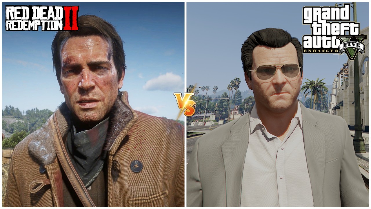 GTA 5 ENHANCED Edition VS RDR 2 | Details Comparison
