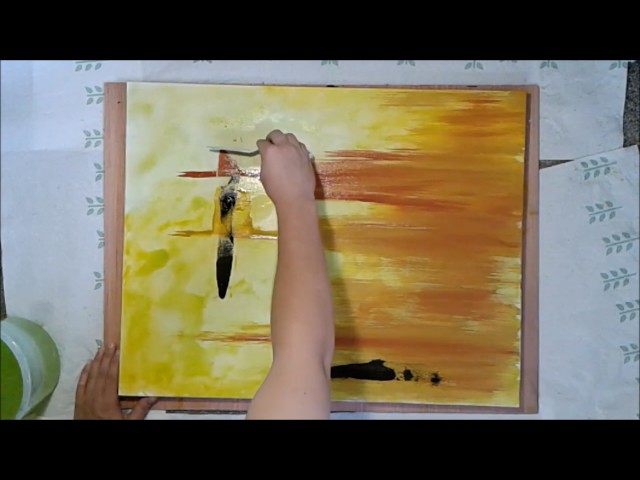 Abstract Acrylic Painting Demo - "Brazen"-   on canvas