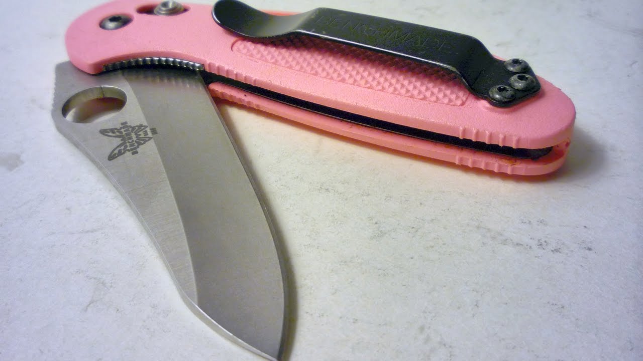 benchmade 555hg pink mini griptilian knife youtube
