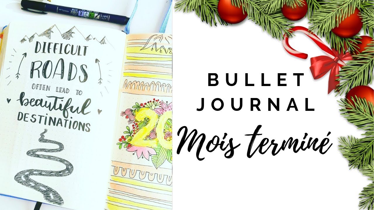 bullet journal mois de décembre terminé - YouTube