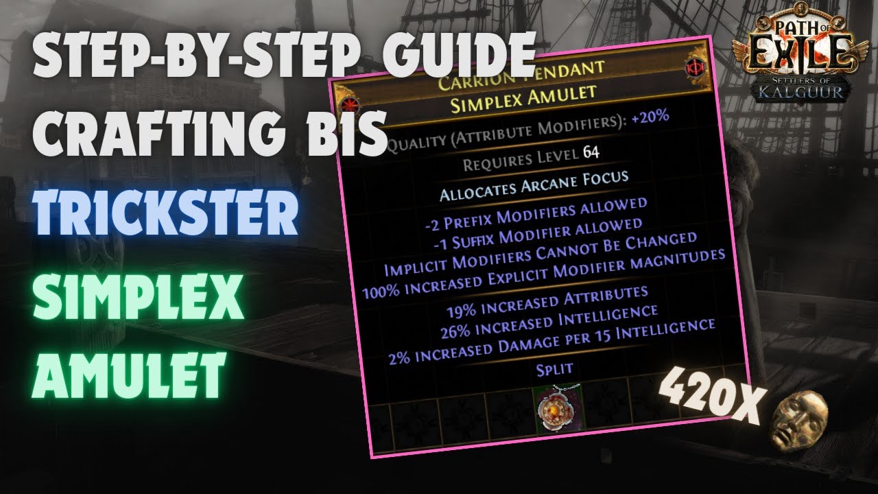 [POE 3.25] Making the BIS Int Stacking Simplex Amulet for my Trickster ...