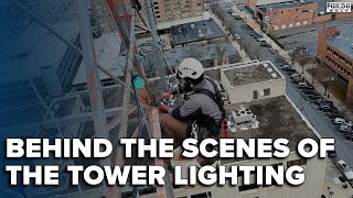 Inside the perilous procedure of lighting the WEJL radio tower on the Times building