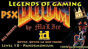 PSX Doom (GZDoom) 100% Walkthrough - Map 18 Pandemonium