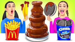 초콜릿 분수 퐁뒤 챌린지 | 음식 장난 by Olala