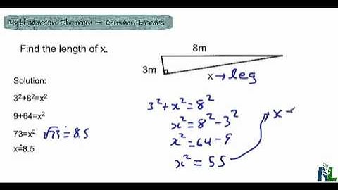 Pythagorean Theorem   Common Errors