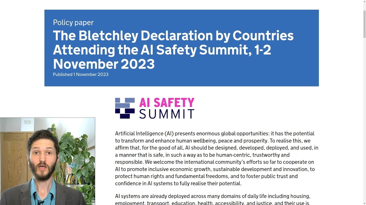 The Bletchley Declaration from AI Safety Summit 2023 - YouTube