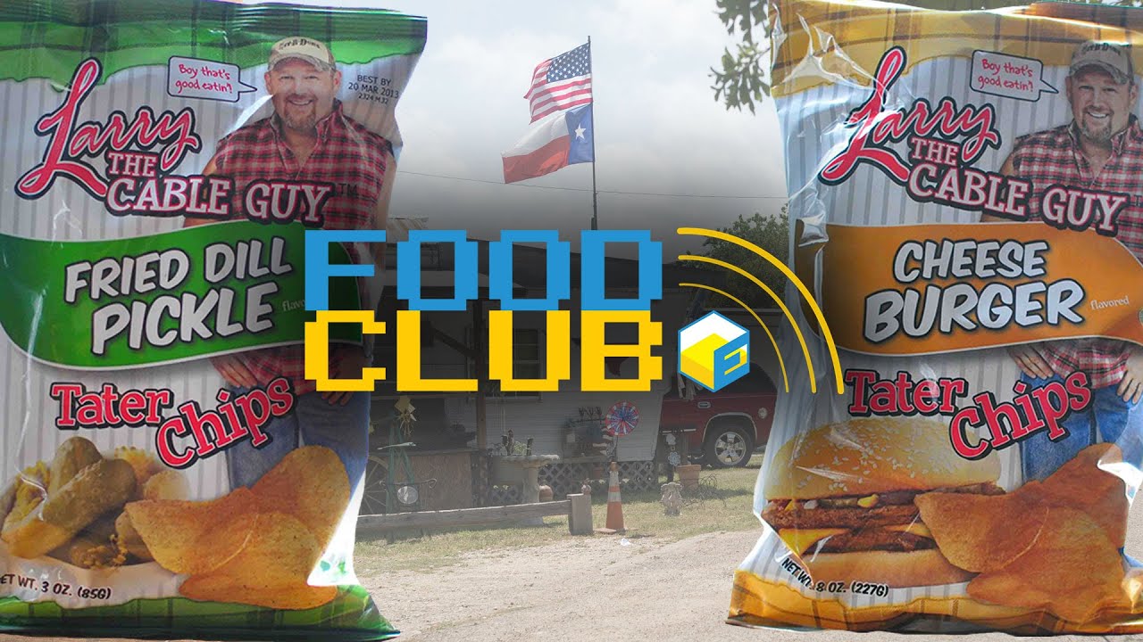 Larry The Cable Guy Tater Chips Fried Dill Pickle & Cheeseburger