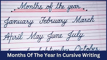 Months of the year in Cursive writing in 4 lines| cursive writing practice for beginners@Basics4Kids