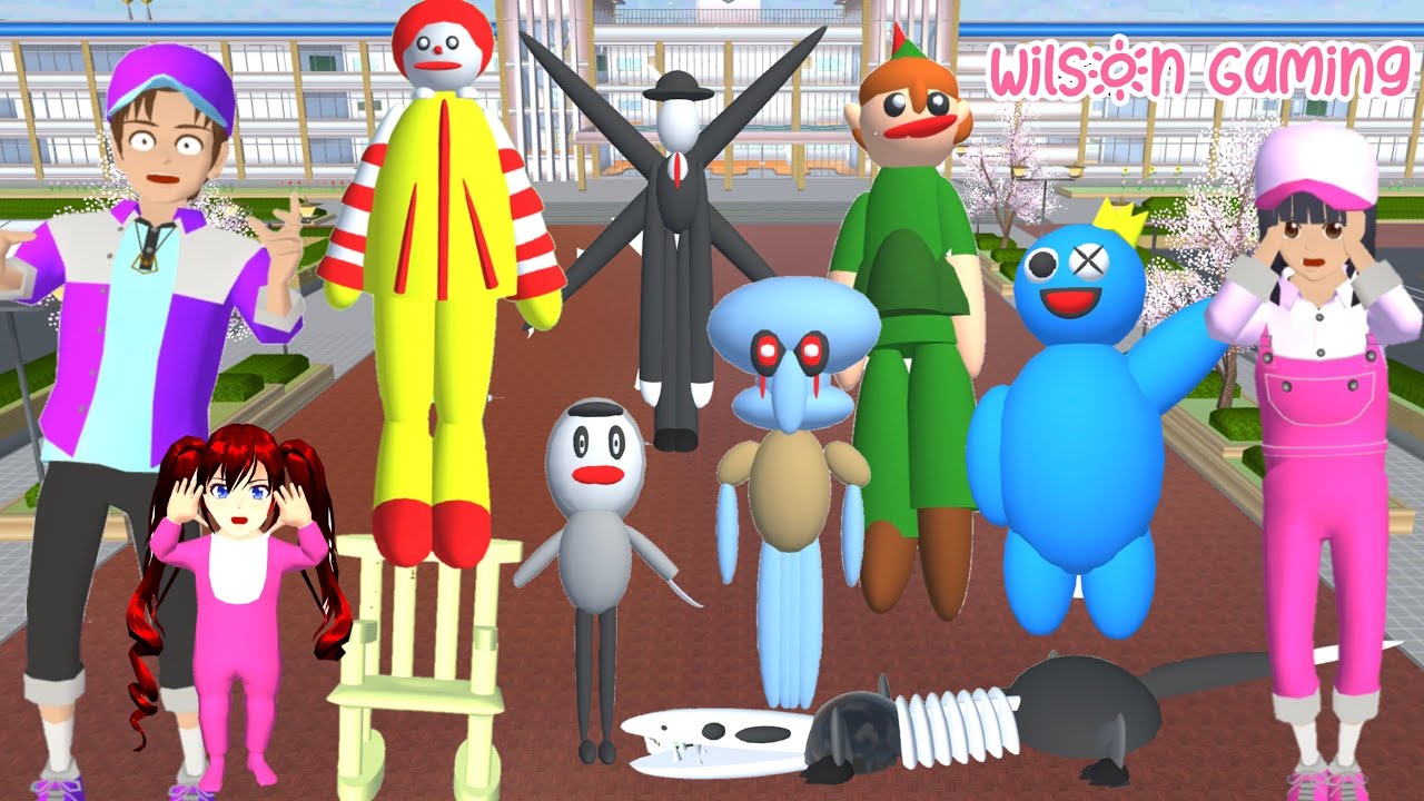 Yuta Cari Monster Blue McD Slenderman SquidWard B4yi Titan Takut | Sakura Simulator | Wilson Gaming