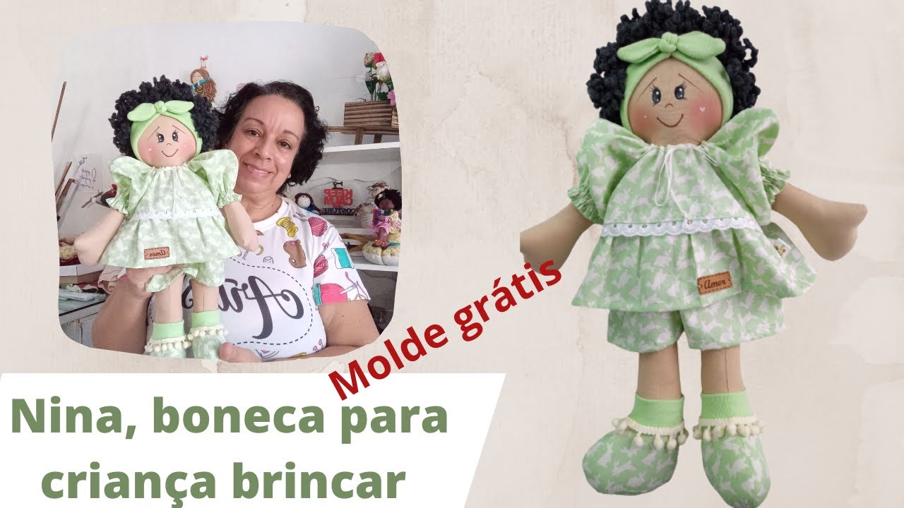 Nina, boneca para criança brincar! Você vai vender muitas!🖌️🧵✂️🎨👩‍🎨