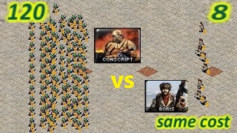 Conscripts vs Boris - Same Cost Battle: Red Alert 2
