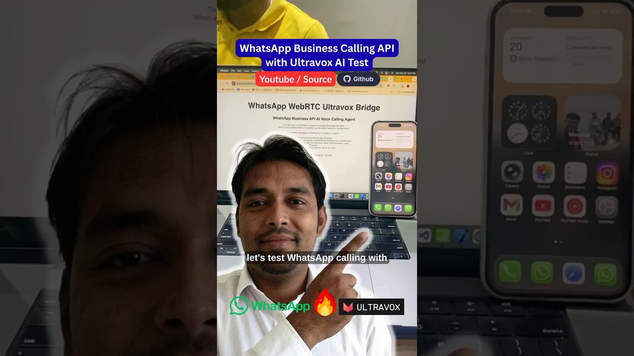 Whatsapp Business Calling APIs testing with Ultravox ai voice model via Webrtc Bridge