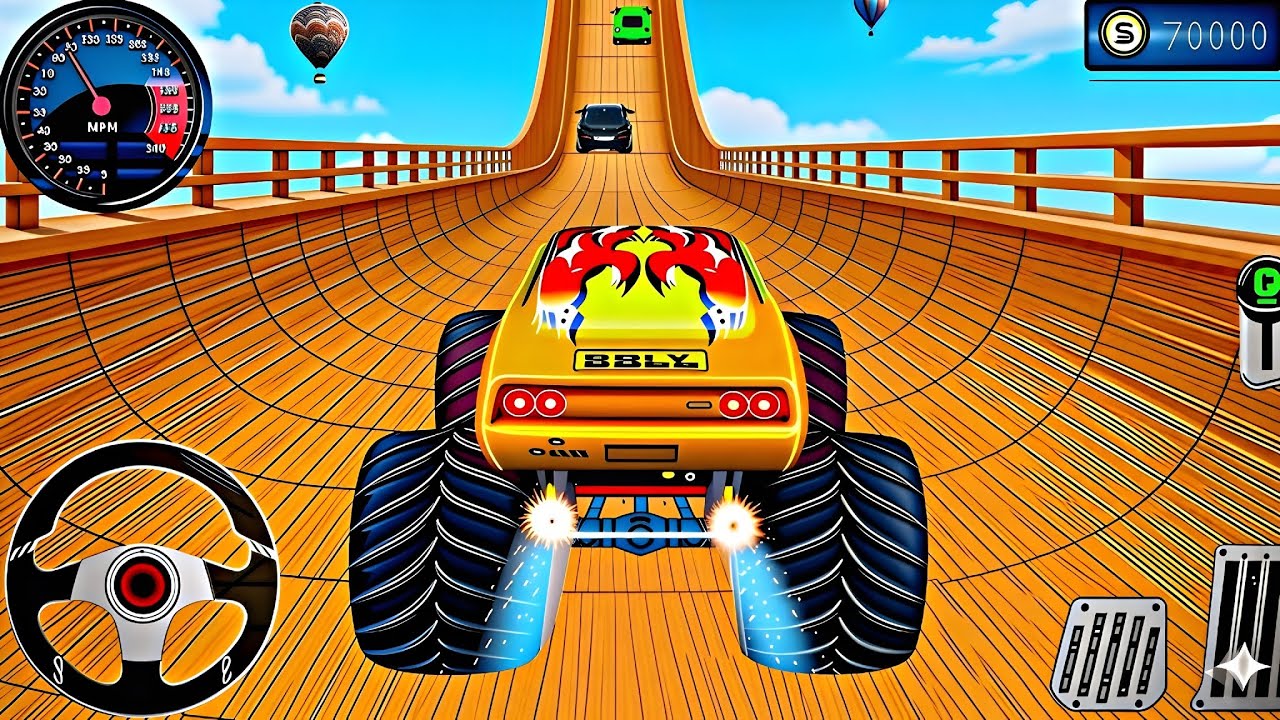 Monster Truck Stunt Racing - Extreme GT Car Mega Ramp Impossible Driver - Android Gameplay 