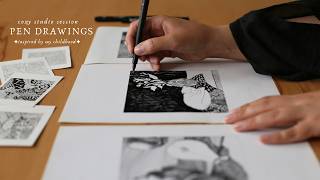 Still Life Ink Drawings with New Patterns | Cozy Drawing Session
