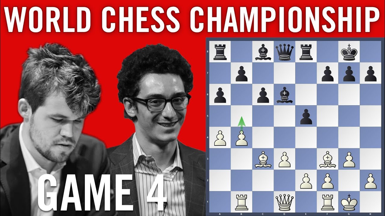 Magnus Carlsen vs Fabiano Caruana  Game 4 - 2018 World Chess Championship  