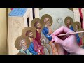 Painting the icon of Trinity Sunday. Pentecost