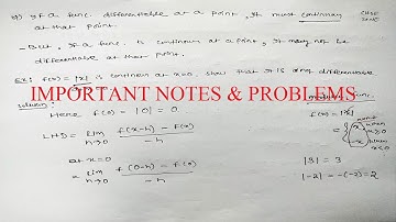 [CHSE MATHs] DIFFERENTIATION:: IMPORTANT NOTES & PROBLEMS