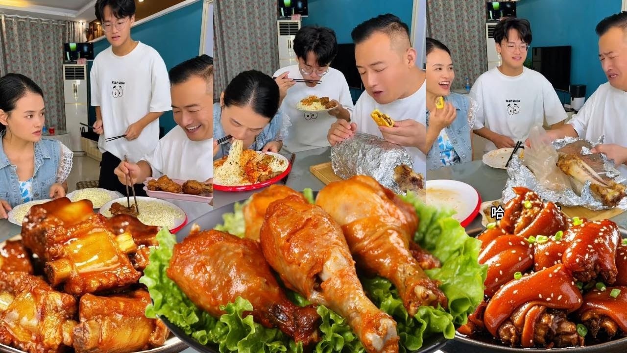 自私老公抢走儿子端的羊排，得意洋洋让我们吃别的，结果盒里是砖头直接傻眼！【香香和霍霍】