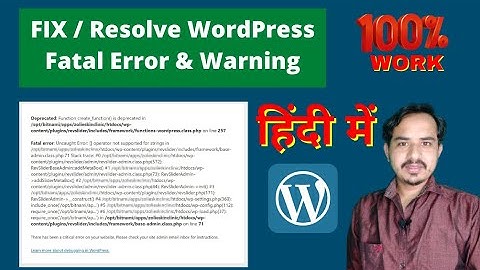 How To FIX & Resolve WordPress Fatal Error & Warnings | critical error on your website | debug error
