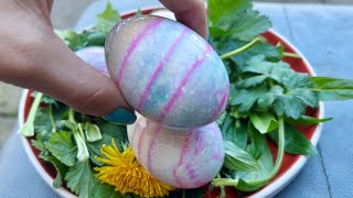 Ouă vopsite într-un minut ~ cele mai frumoase ouă de Paște ~ fără vopsea de ouă , fără ceapă ..