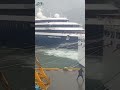 The Mooring Rope of a Cruise Ship Broke Due to Strong Winds