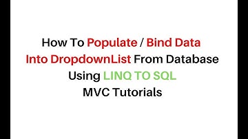 MVC Bind Dropdownlist LINQ TO SQL C#4.6
