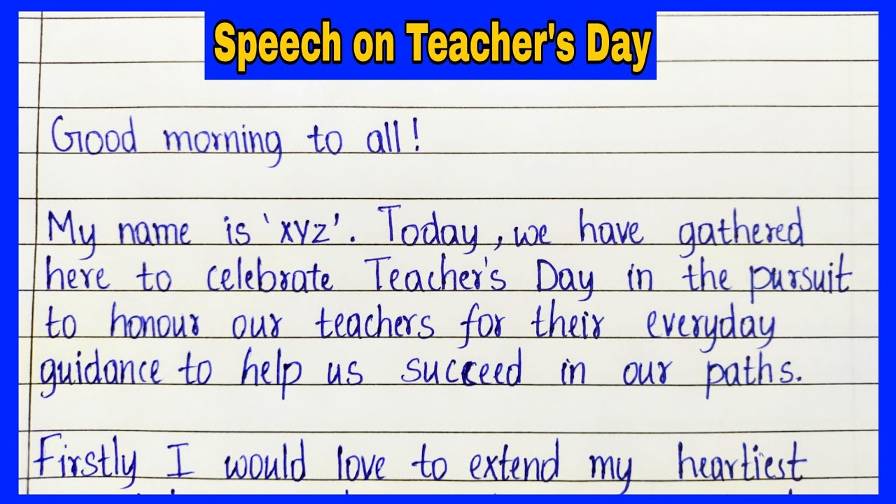 Speech on Teacher's Day in English || International Writings || World Teachers Day 2021 Speech