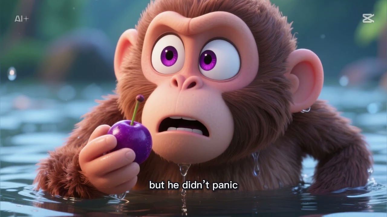 🐒 The Clever Monkey and the Crocodile | 2-Minute Cartoon Story with a Life Lesson 🐊