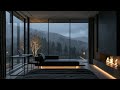 Deep Flow Music | Cozy Fireplace Ambience in Modern Mountain Bedroom