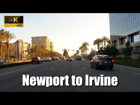 Newport Beach to Irvine California - Jamboree road - 4K Driving Tour