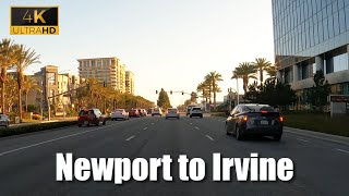 Newport Beach to Irvine California - Jamboree road - 4K Driving Tour