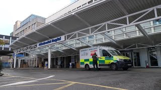 Exterior of the hospital where UK train stabbing victims were taken | AFP