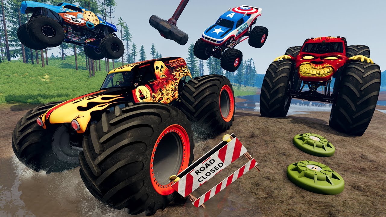 Real Extreme Black Monster Off-road Legends Truck Stunt Master; Truck Crash  Destruction Racing Game, Hill Drive Megalodon Monster Truck Sim Battle