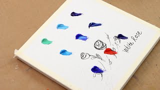 painting acrylic rose tutorial palette knife