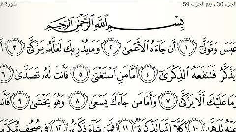 سورة عَبَسَ تلاوت قرآن الشيخ (عبد الرحمن الشحات)