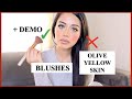 Olive / Yellow / Tan / Medium Skin Tones - What Blush Colours Look Best ? + Demo (Tia Obed)