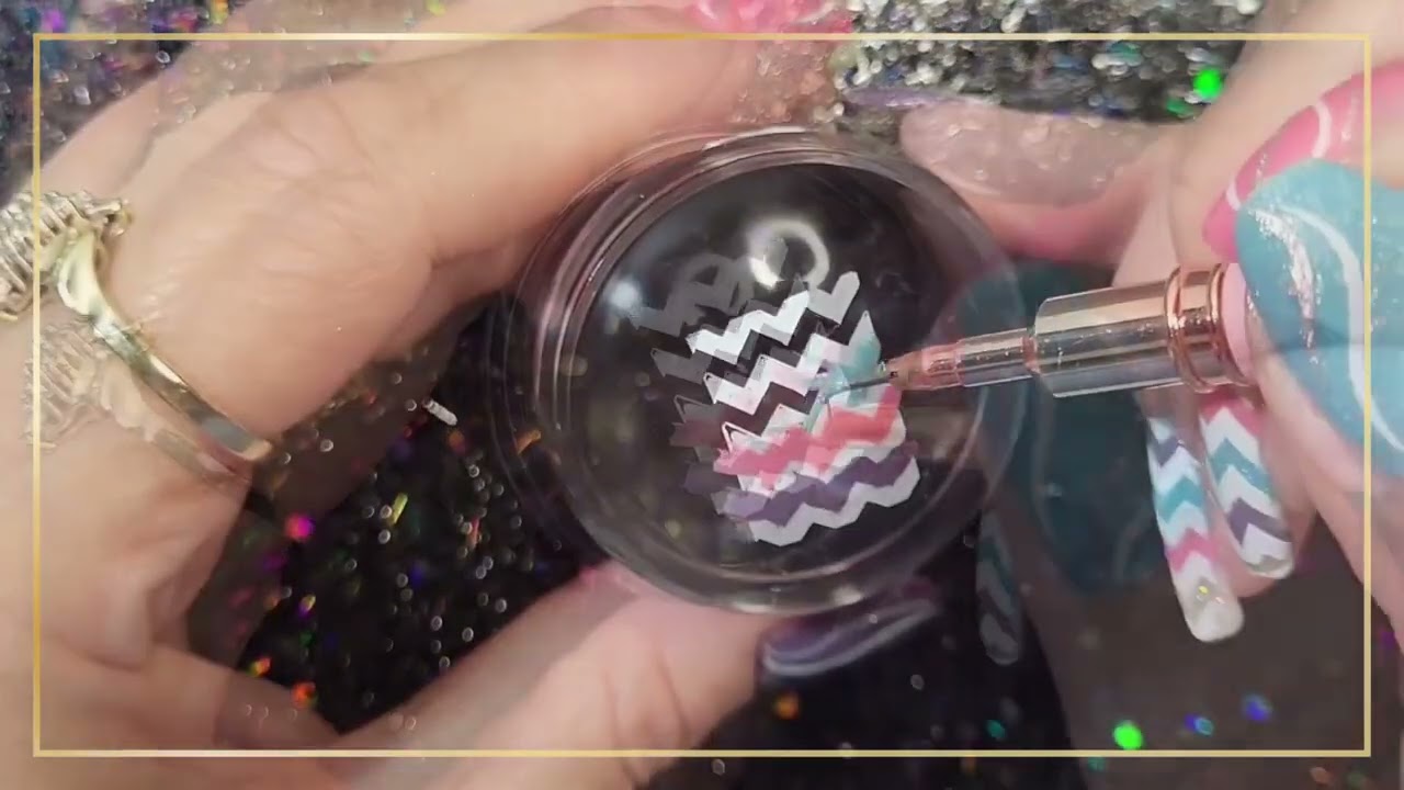 Spring/Easter 4 color chevron reverse stamping 