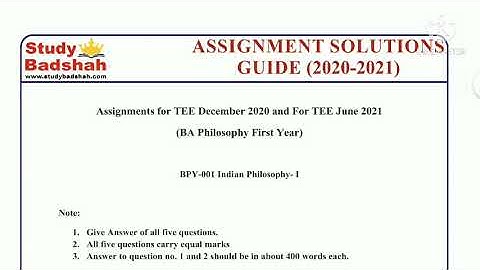 #BPY-001 || #IGNOU SOLVED ASSIGNMENT || 2020-21 || FREE 💯💥