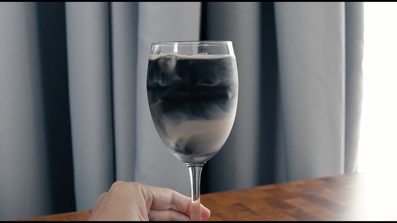 How to make Iced Charcoal Latte Coffee (Vegan friendly) YouTube