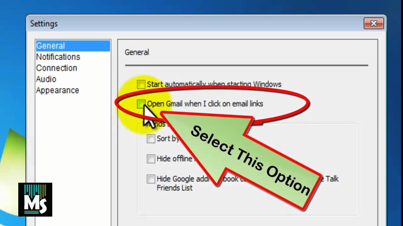 How to enable opening of Gmail when you click on email links in Google