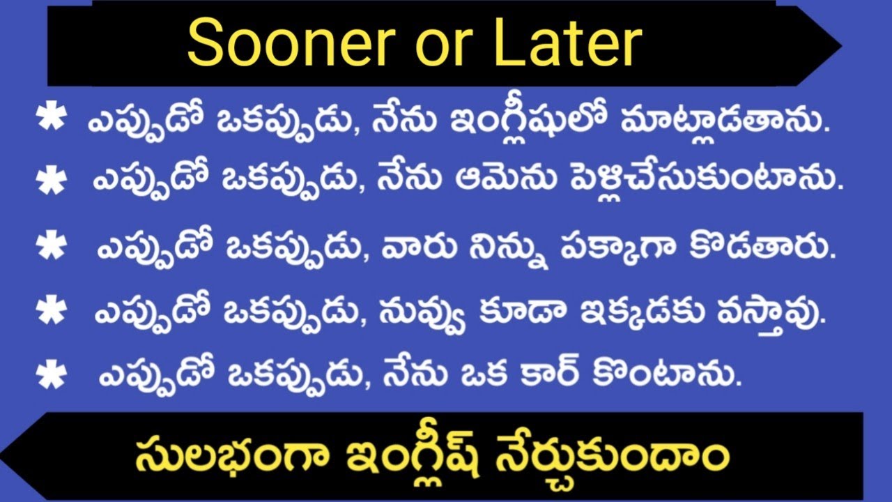 English Sentences Daily Used English Sentences In Telugu Sai Academy YouTube