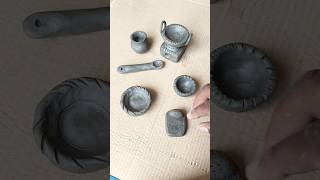 diy chulha village kitchen set with clay#art #miniature #creativeclayideas #mittikekitchenset #clay