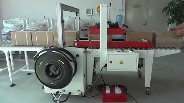 Automatic sealing and strapping machine