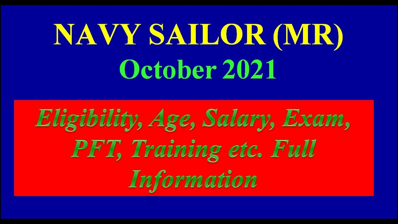 Navy Sailor Entry (MR) Online Form OCT 2021