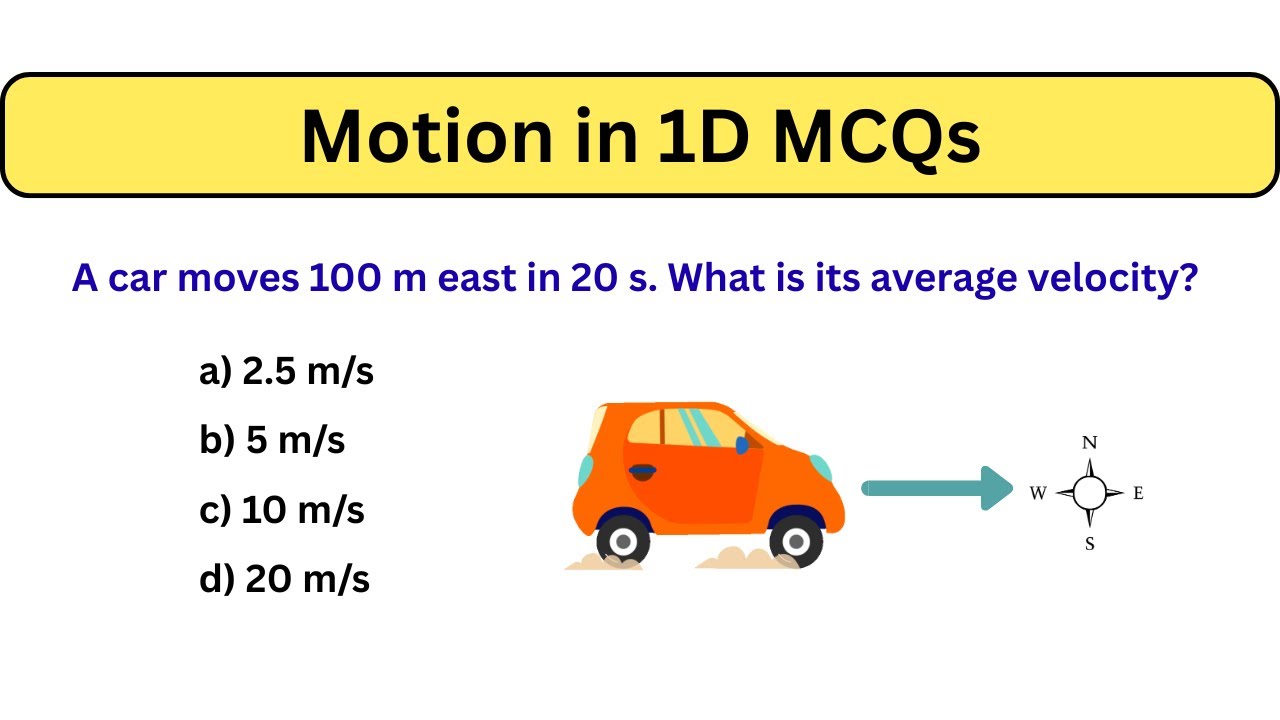 Picture Based Question One Dimensional Motion Physics MCQs | Motion in One Dimension Questions - YouTube