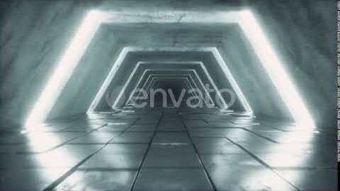 Flying in Futuristic Tunnel with Fluorescent Ultraviolet Lights | Motion Graphics - Envato elements