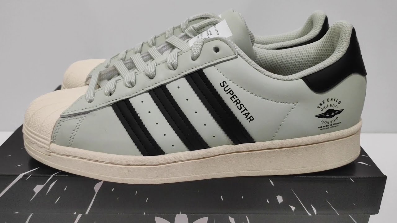 Quick Look : Adidas Superstar The Child Mandalorian Star Wars - YouTube