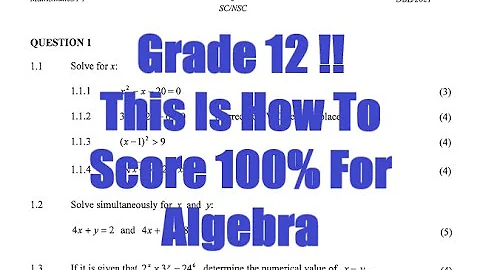 Grade 12/ Matric Mathematics May/June 2021 Paper 1 Question 1 Algebra (Past Paper)