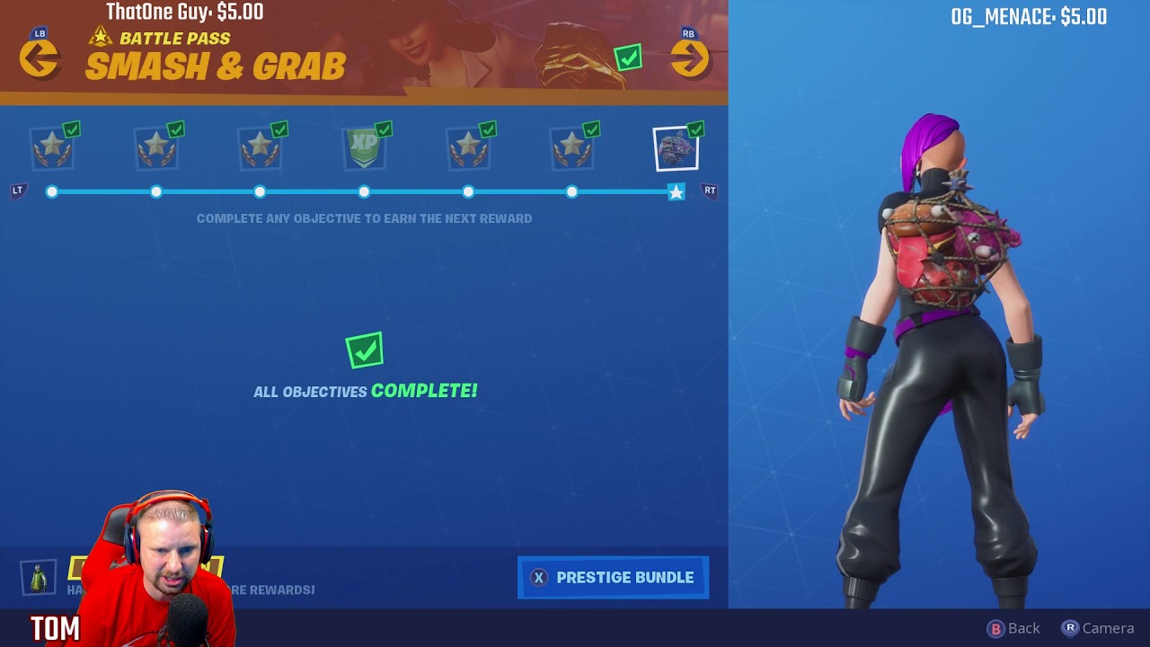 FORTNITE SMASH AND GRAB PRESTIGE COMPLETED CHALLENGES SEASON X